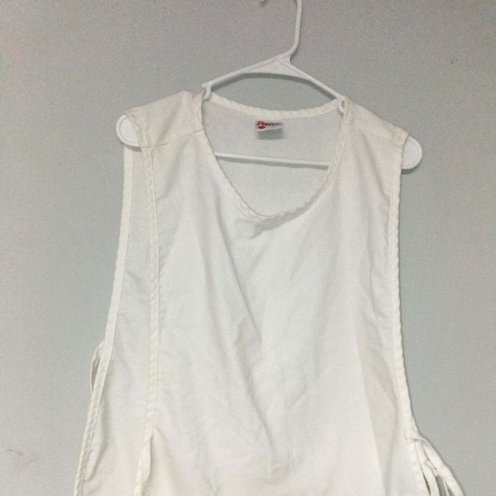 White Sleeveless Top Painting Shirt
